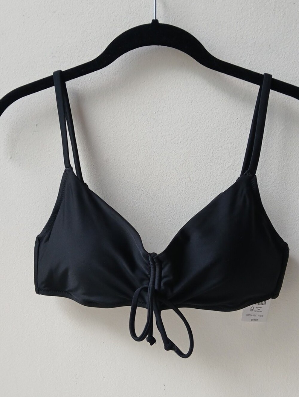 J. Crew Factory Bikini Top Black Women's Medium NWT